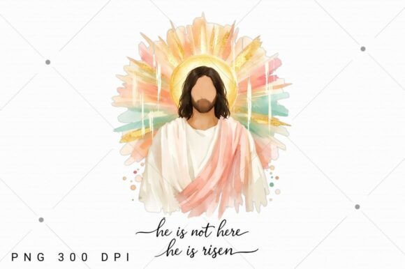 Brushstroke Jesus Easter PNG: T-Shirt Designs