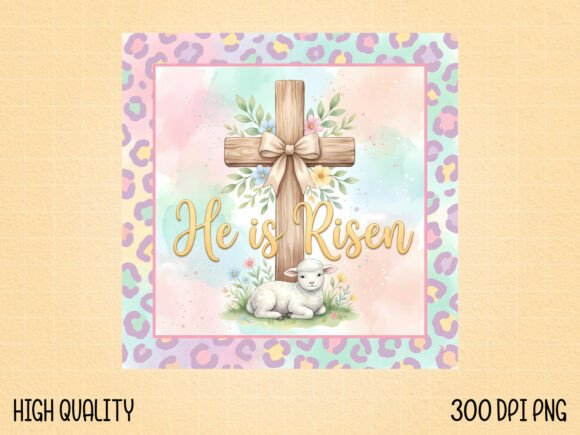 Christian Easter Cross with Lamb PNG: T-Shirt Designs