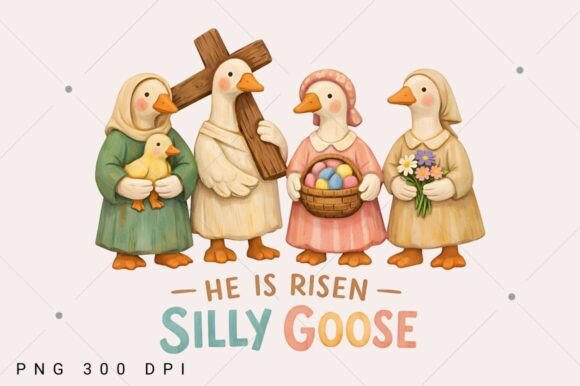 Christian Easter Goose PNG: Funny Goose T-Shirt Designs