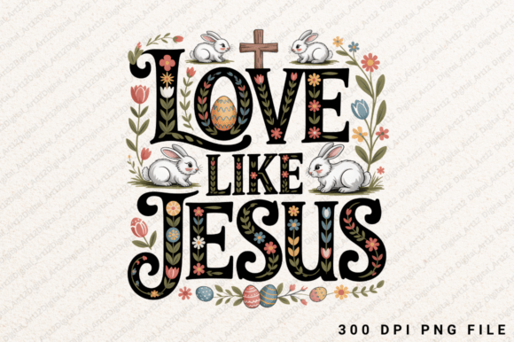 Christian Faith Easter Bunny PNG Design for T-Shirt Designs