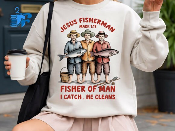 Christian Fisherman Bible Quote Art T-Shirt Designs