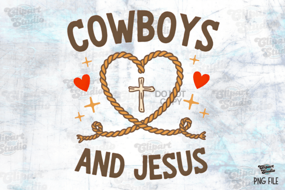Cowboys and Jesus Western Christian PNG T-Shirt Designs