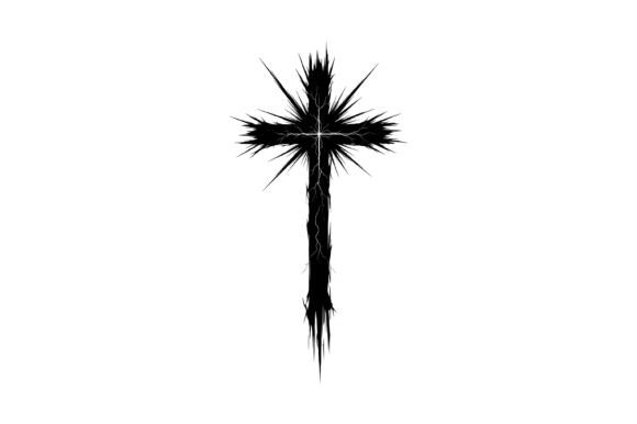 Electric Lightning Christian Cross Design T-Shirt Designs