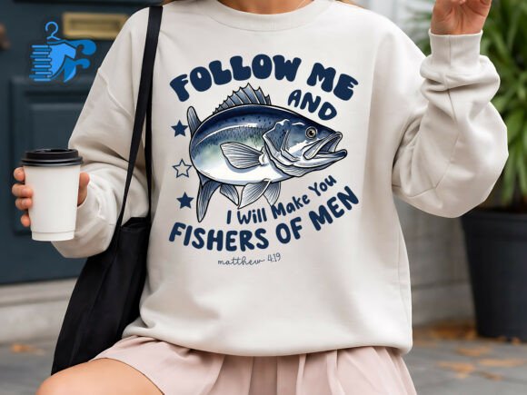 Fishers of Men Christian Fishing Design T-Shirt Designs