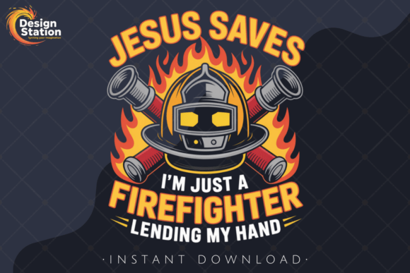 Jesus Saves Firefighter PNG: T-Shirt Designs for Editorial Impact