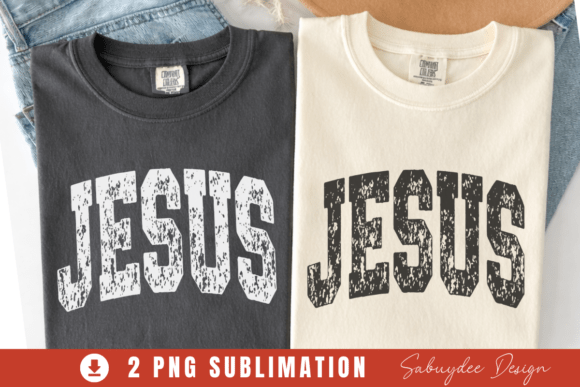 Jesus Varsity Distressed PNG — T-Shirt Designs