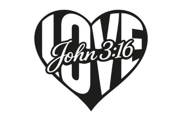 Love John 3:16 Christian Heart SVG for T-Shirt Designs