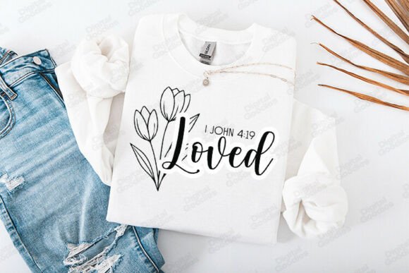 Loved Scripture Floral Christian Design T-Shirt Designs