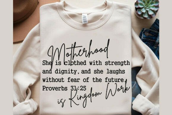 Motherhood Religious Christian Quote SVG for T-Shirt Designs