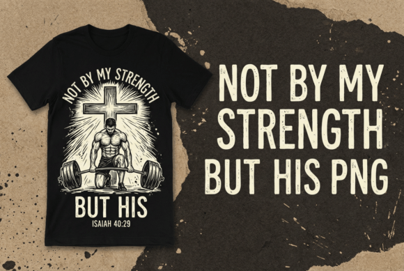 Not by My Strength but His Christian T-Shirt Designs